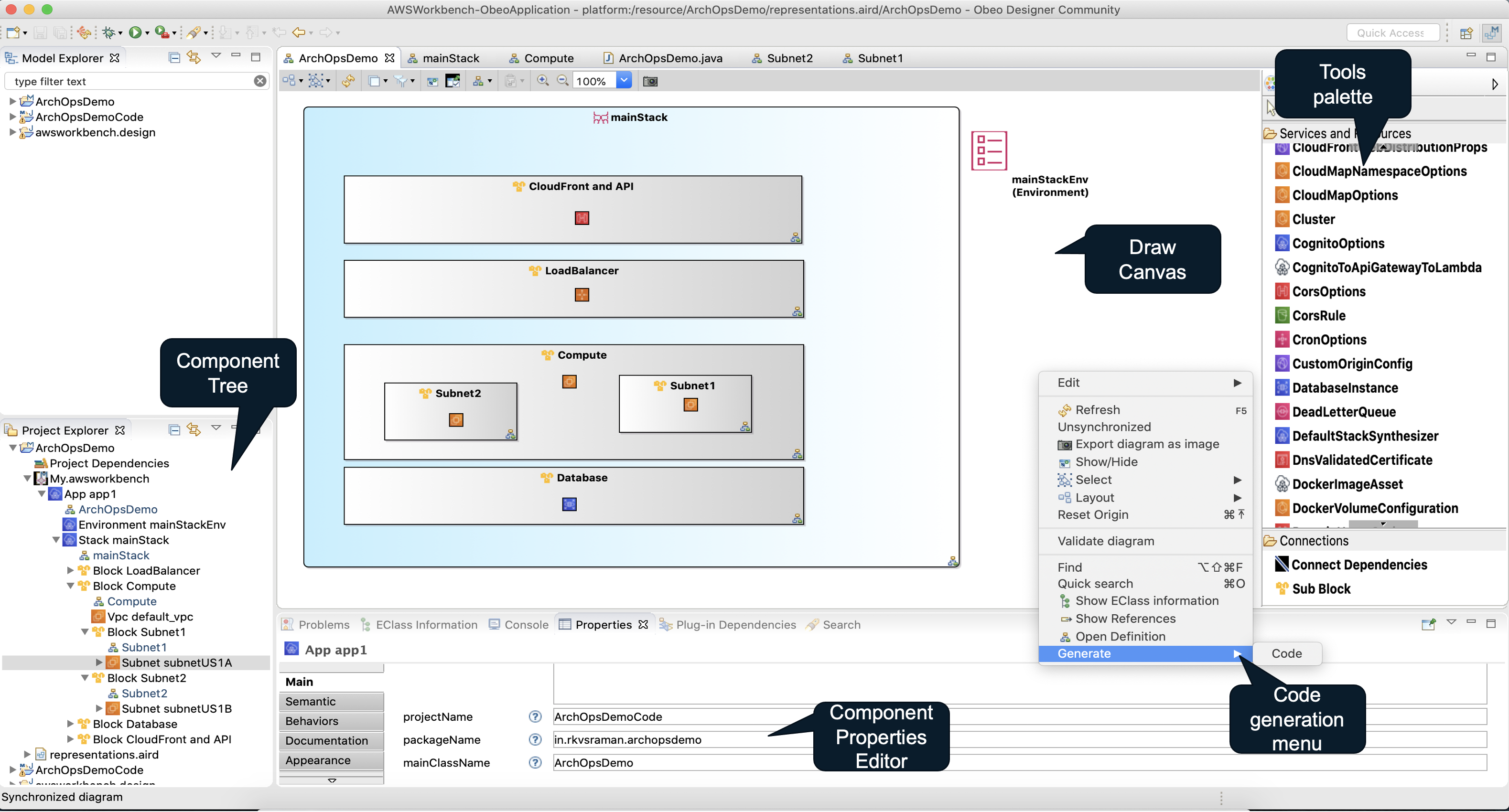 AWS Workbench screenshot